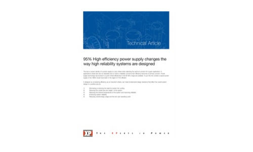 95% High efficiency power supply changes the way high reliability systems are designed