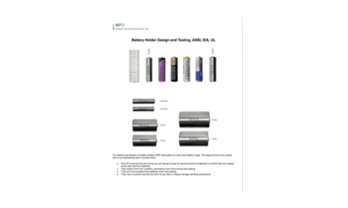 Battery Holder Design and Testing, ANSI, EIA, UL