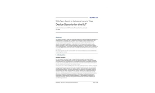 Device Security for the IIoT
