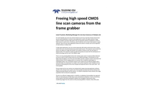 Freeing high speed CMOS line scan cameras from the frame grabber