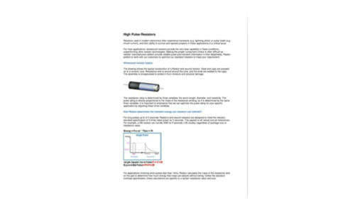 High Pulse Resistors