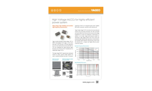 High Voltage MLCCs for highly efficient power system