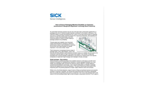 How to Ensure Packaging Machine Flexibility on Cartoners Advancements in Background Suppression Technology Boost Productivity
