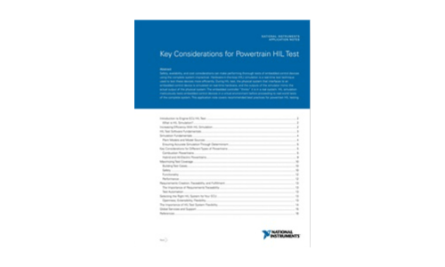 Key Considerations for Powertrain HIL Test