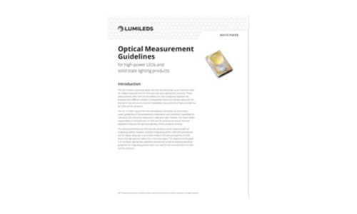Optical Measurement Guidelines for high-power LEDs and solid state lighting products