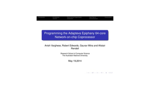 Programming the Adapteva Epiphany 64-core Network-on-chip Coprocessor