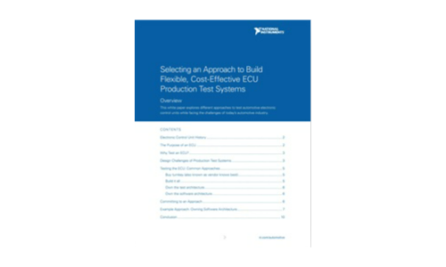 Selecting an Approach to Build Flexible, Cost-Effective ECU Production Test Systems