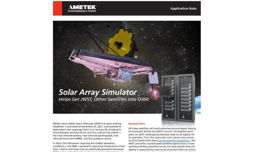 Solar Array Simulator Helps Get JWST and Other Satellites Into Orbit