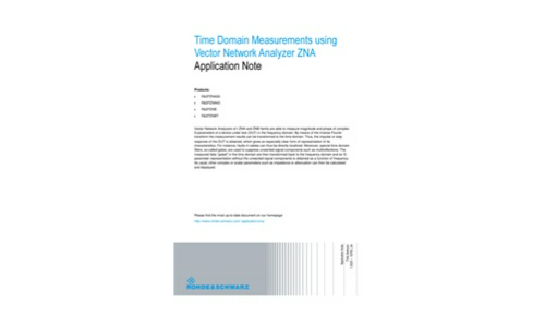 Time Domain Measurements using Vector Network Analyzer ZNA